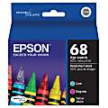 Epson® 68 DuraBrite® High-Yield Cyan, Magenta, Yellow Ink Cartridges, Pack Of 3, T068520-S