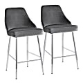 LumiSource Marcel Contemporary Counter Stools, Blue/Chrome, Set Of 2 Stools 1 thumbnail image