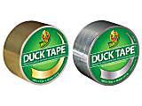 Duck® Brand Color Duct Tape Rolls, 1-15/16" x 20 Yd, Gold/Chrome, Pack Of 2 Rolls