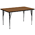 Flash Furniture 30''W Rectangular Height-Adjustable Activity Table, Oak