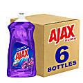 AJAX Ultra Liquid Dish Soap With Fabuloso, Lavender Scent, 52 Oz, Carton Of 6 Bottles