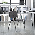 Flash Furniture HERCULES Series Plastic Stack Chair With Titanium Frame, Gray