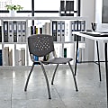 Flash Furniture HERCULES Series Plastic Stack Chair With Titanium Frame, Gray 1 thumbnail image