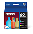 Epson® 60 DuraBrite® Black And Cyan, Magenta, Yellow Ink Cartridges, Pack Of 4, T060120-BCS