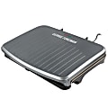 George Foreman 9 Serving Classic Plate Electric Indoor Grill And Panini Press, 3-1/4”H x 16-15/16”W x 12-15/16”D, Gunmetal Gray