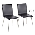 LumiSource Mason Upholstered Chairs, Black/Stainless Steel, Set Of 2 Chairs