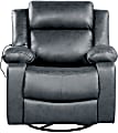 Lifestyle Solutions Relax A Lounger Indya Faux Leather Manual Swivel Recliner, Dark Gray