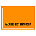 Office Depot® Brand "Packing List Enclosed" Envelopes, Full Face , 4 1/2" x 6", Fluorescent Orange, Pack Of 1,000