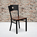 Flash Furniture Circle Back Metal Restaurant Chair, Cherry/Black