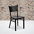 Flash Furniture Coffee Back Metal Restaurant Chair, Mahogany/Black
