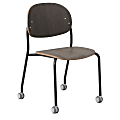 KFI Studios Tioga Laminate Guest Chair With Casters, Dark Chestnut/Black