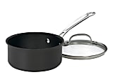 Cuisinart™ Chef's Classic Aluminum Non-Stick Saucepan With Cover, 0.4 Gallon, Black