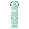 Lifefactory Glass Water Bottle With Active Flip Cap And Protective Silicone Sleeve, 22 Oz, Mint 1 thumbnail image
