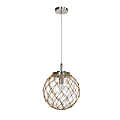 Elegant Designs Buoy Netted Glass Hanging Pendant, 12"W, Clear Shade/Brushed Nickel Base
