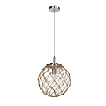Elegant Designs Buoy Netted Glass Hanging Pendant, 12"W, Clear Shade/Brushed Nickel Base 1 thumbnail image