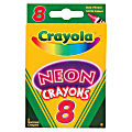 Crayola Neon Crayons - Carnation Pink, Sky Blue, Shamrock, Shocking Pink, Outrageous Orange, Melon, Atomic Tangerine, Laser Lemon - 8 / Box 1 thumbnail image