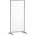 Lorell® Shelf Window Full-Protective Glass Screen With Casters, 36" x 78", Clear