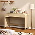 Bestier 46"W Writing Computer Desk With 2 Storage Sliding Drawers, Coastal Oak 1 thumbnail image