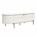 CosmoLiving by Cosmopolitan Anastasia Modern Scalloped Oval TV Stand For TVs Up To 65", 18-7/16”H x 59-1/2”W x 21”D, White/Brassy Gold