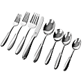 Table 12 26-Piece Stainless Steel Flatware Set With Beveled Round Edges, Silver