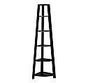 Monarch Specialties Karlee 72"H 5-Shelf Corner Bookcase, Cappuccino 1 thumbnail image