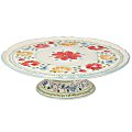 Gibson Elite Anaya Hand-Painted Stoneware Cake Stand, 12", Multicolor