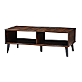 Baxton Studio Mid-Century Modern Coffee Table, Brown/Dark Gray