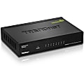 TRENDnet 8-Port Gigabit GREENnet Switch, Ethernet Network Switch, TEG-S82G, 8 x 10-100-1000 Mbps Gigabit Ethernet Ports, Ethernet Splitter, 16 Gbps, Metal, Lifetime Protection, Black - 8-port Gigabit GREENnet Switch /w metal case