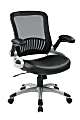 Office Star™ Work Smart™ Faux Leather/Mesh Mid-Back Chair, Black/Silver