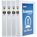 Avery® Economy View 3 Ring Binders, 1" Round Rings, White, Pack Of 4 1 thumbnail image