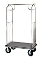 Hospitality 1 Source Transporter Bellman's Cart, 68”H x 43”W x 25”D, Gray Carpet/Chrome 1 thumbnail image