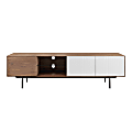Eurostyle Norna Media Stand, 21-1/2”H x 79”W x 16-1/2”D, Walnut/Matte White/Matte Black 1 thumbnail image