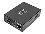 Tripp Lite Gigabit SFP Fiber to Ethernet Media Converter, POE+ - 10/100/1000 Mbps - Fiber media converter - 1GbE - 10Base-T, 100Base-TX, 1000Base-T - RJ-45 / SFP (mini-GBIC)