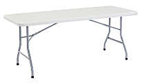 National Public Seating Blow-Molded Folding Table, Rectangular, 72"W x 30"D, Light Gray/Gray