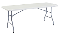 National Public Seating Blow-Molded Folding Table, Rectangular, 72"W x 30"D, Light Gray/Gray 1 thumbnail image