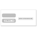 ComplyRight Double-Window Envelopes For W-2 (5210/5211) Tax Forms, Self-Seal, White, Pack Of 100 Envelopes