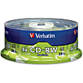 Verbatim® CD-RW Rewritable Media Disc, 700MB/80-Minute, Pack Of 25