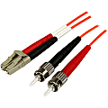 StarTech.com 1m Fiber Optic Cable - Multimode Duplex 50/125 - OFNP Plenum - LC/ST - OM2 - LC to ST Fiber Patch Cable - Orange