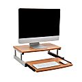 Mind Reader Monitor Stand Sliding Keyboard Drawer Laptop Riser, 5 59/10"H x 14-3/4"W x 20"D, Brown and Silver