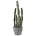 Nearly Natural Cactus 27-1/2”H Plastic Plant Decorative Garden With Cement Planter. 27-1/2”H x 8-1/2”W x 8”D, Green