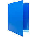 JAM Paper® Heavy Duty 4-Pocket Plastic Folders, 9 1/2" x 11 5/8", Blue, Pack Of 2
