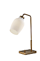 Adesso® Clara Desk Lamp with USB Port, 20-1/2"H, Opal White Shade/Antique Brass Base