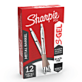 Sharpie® S-Gel Pens, Medium Point, 0.7 mm, Metal Champagne Barrel, Black Ink, Pack Of 12 Pens 1 thumbnail image