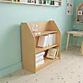 Flash Furniture Wooden 3-Shelf Book Display, 31-1/2”H x 31-1/2”W x 11-3/4”D, Natural