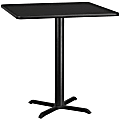 Flash Furniture Laminate Square Table Top With Table-Height Base, 31-1/8"H x 42"W x 42"D, Black