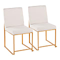 LumiSource High-Back Fuji Dining Chairs, Beige/Gold, Set Of 2 Chairs