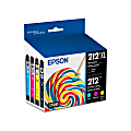 Epson® 212XL Black/212 Claria® Cyan; Magenta; Yellow High-Yield Ink Cartridges, Pack Of 4