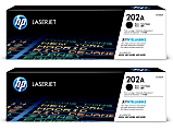 HP 202A Black Toner Cartridges, Pack Of 2, CF500A