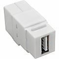 Eaton Tripp Lite Series USB 2.0 All-in-One Keystone/Panel Mount Coupler (F/F), White - U060-000-KP-WH 1 thumbnail image
