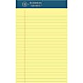 Business Source Premium Writing Pad - x 5" Width x 8" Length - Canary Paper - Tear Proof, Sturdy Back, Bleed-free - 1 Dozen 1 thumbnail image